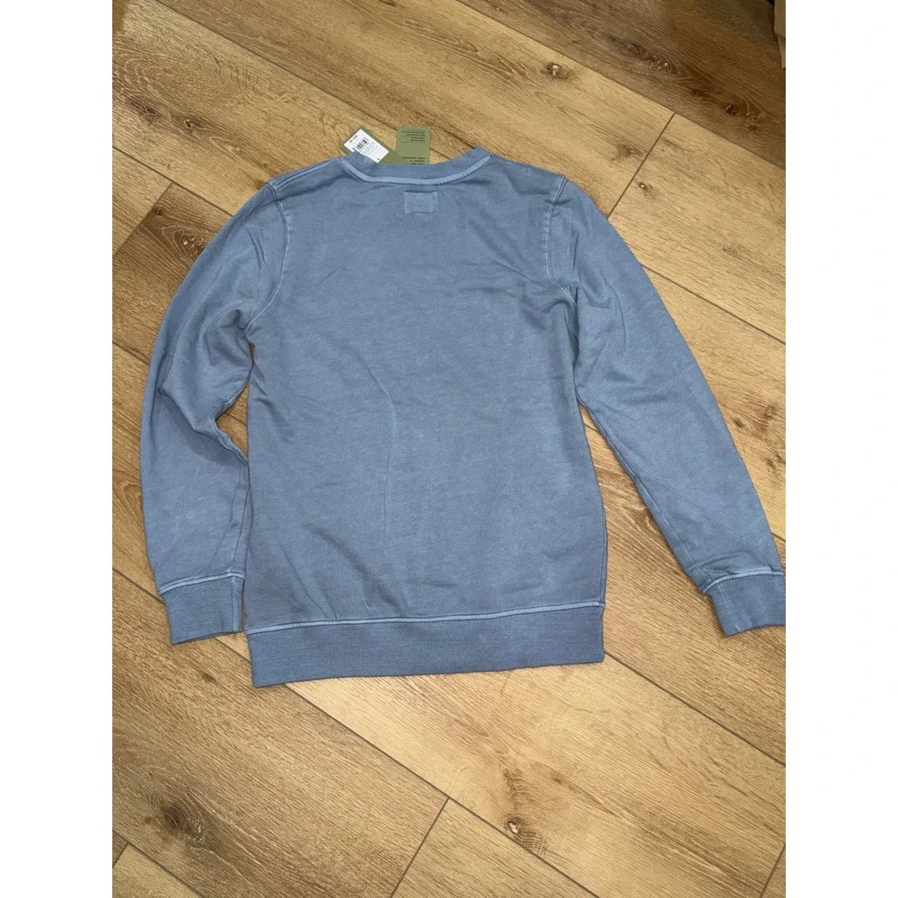 Goodfellow & Co Blue Crewneck Sweatshirt Wave Graphic Pullover Small NWT - Picture 3 of 3